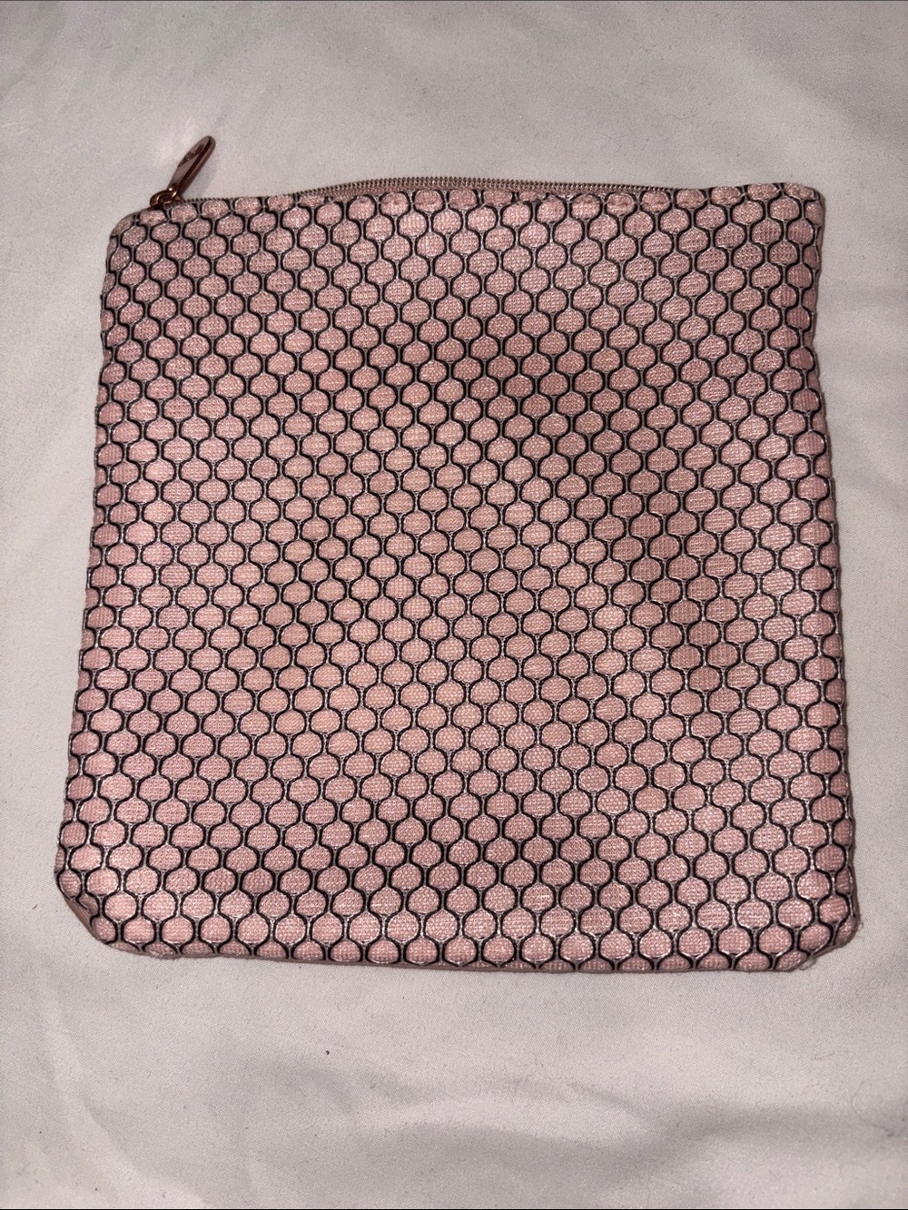 ipsy Rose Metallic Hexagon Cosmetic Pouch